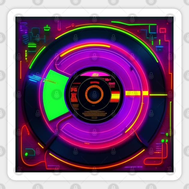 Technics Glow Party DJ Turntable Sticker by musicgeniusart